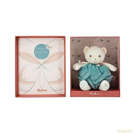 Kaloo - Plume - Bubble of Love Green Bear - 23 cm Cuddly Bear Plush - Small Soft Toy Teddy Bear for Babies - Develops Sense of Touch - Pretty Customisable Gift Box - 0 Months +, K214000