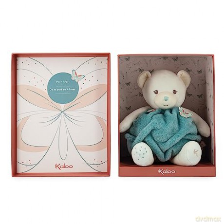 Kaloo - Plume - Bubble of Love Green Bear - 30 cm Cuddly Bear Plush - Large Soft Toy Teddy Bear for Babies - Develops Sense of Touch - Pretty Customisable Gift Box - 0 Months +, K214001