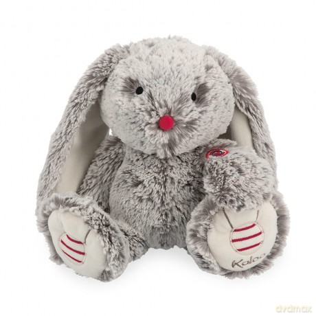 Kaloo - Rouge 31 cm Prestige Grey Léo the Rabbit Musical Plush - Soft-Furred Soft Toy - Big-Eared Rabbit Plush - "Toyland" Melody - Weighted Legs - 0 Months +, K223005