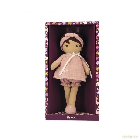 Kaloo - Tendresse - Amandine - My 1st Soft Doll - 32 cm Fabric - Pink Muslin Dress - Olive Skin - Pretty Gift Box and Customisable Ribbon - 0 Months +, K200005, LARGE