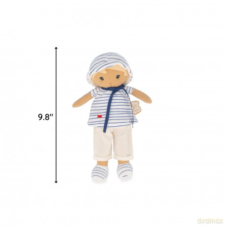 Kaloo - Tendresse - Eli - My 1st Fabric Doll - 25 cm Rag Doll - Striped Tee - Pretty Gift Box - Customisable Ribbon - 0 Months +, K200012
