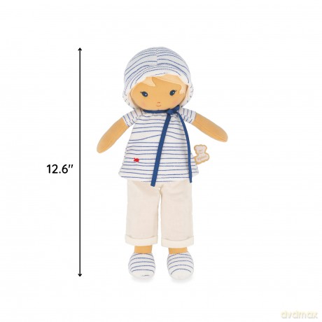 Kaloo - Tendresse - Eli - My 1st Fabric Doll - 32 cm Rag Doll - Striped Tee - Pretty Gift Box - Customisable Ribbon - 0 Months +, K200013