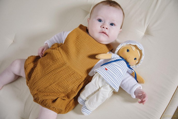 Kaloo - Tendresse - Eli - My 1st Fabric Doll - 32 cm Rag Doll - Striped Tee - Pretty Gift Box - Customisable Ribbon - 0 Months +, K200013