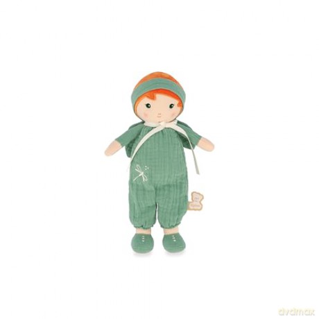 Kaloo - Tendresse - Olivia - My 1st Fabric Doll - 25 cm Rag Doll - Muslin Dungarees - Pretty Gift Box - Customisable Ribbon - 0 Months +, K200010