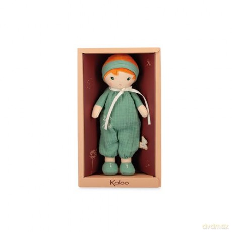 Kaloo - Tendresse - Olivia - My 1st Fabric Doll - 25 cm Rag Doll - Muslin Dungarees - Pretty Gift Box - Customisable Ribbon - 0 Months +, K200010