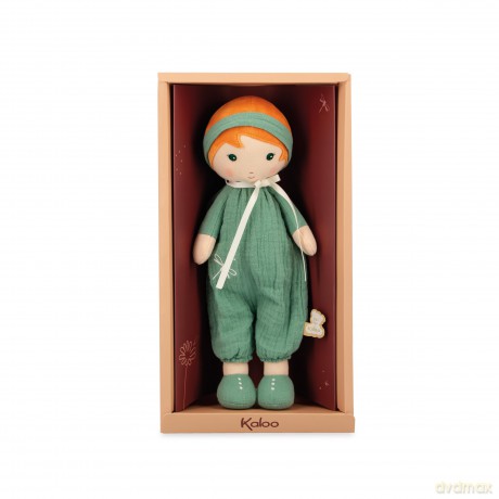 Kaloo - Tendresse - Olivia - My 1st Fabric Doll - 32 cm Rag Doll - Muslin Dungarees - Pretty Gift Box - Customisable Ribbon - 0 Months +, K200011