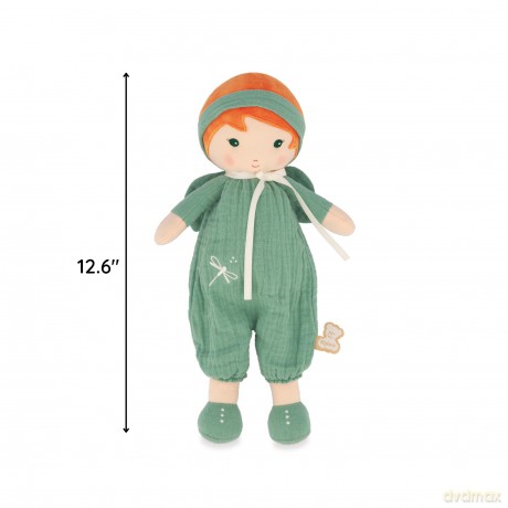 Kaloo - Tendresse - Olivia - My 1st Fabric Doll - 32 cm Rag Doll - Muslin Dungarees - Pretty Gift Box - Customisable Ribbon - 0 Months +, K200011