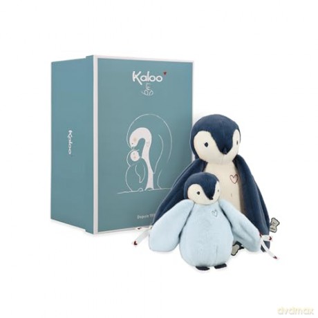 Kaloo - Complices - Pair of Cuddly Penguin Plushes - Blue - 15 cm and 25 cm - Soft Toy for 0 Months +, K212000