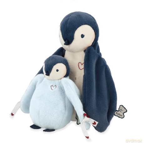 Kaloo - Complices - Pair of Cuddly Penguin Plushes - Blue - 15 cm and 25 cm - Soft Toy for 0 Months +, K212000