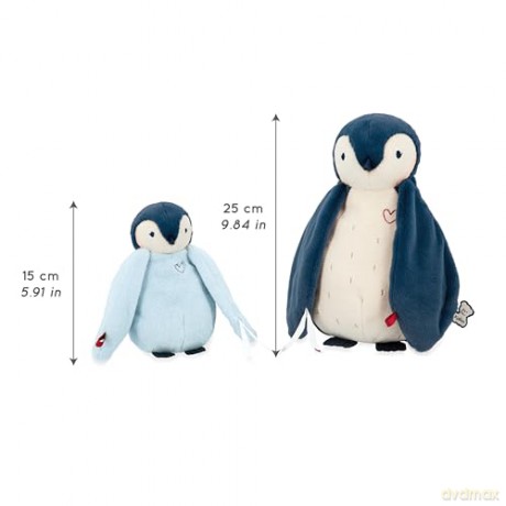 Kaloo - Complices - Pair of Cuddly Penguin Plushes - Blue - 15 cm and 25 cm - Soft Toy for 0 Months +, K212000