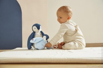 Kaloo - Complices - Pair of Cuddly Penguin Plushes - Blue - 15 cm and 25 cm - Soft Toy for 0 Months +, K212000