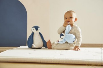 Kaloo - Complices - Pair of Cuddly Penguin Plushes - Blue - 15 cm and 25 cm - Soft Toy for 0 Months +, K212000