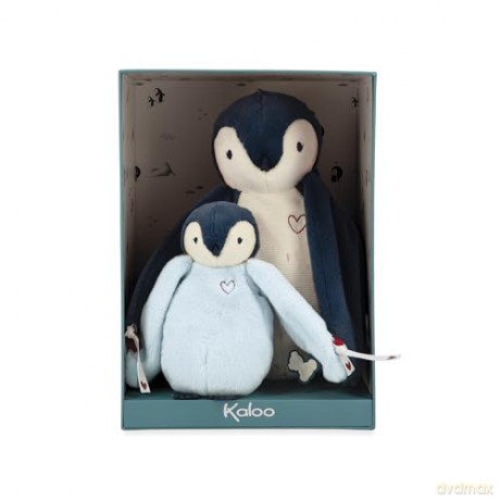 Kaloo - Complices - Pair of Cuddly Penguin Plushes - Blue - 15 cm and 25 cm - Soft Toy for 0 Months +, K212000