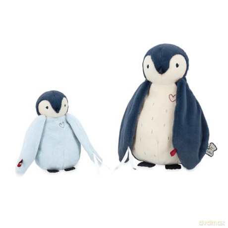 Kaloo - Complices - Pair of Cuddly Penguin Plushes - Blue - 15 cm and 25 cm - Soft Toy for 0 Months +, K212000