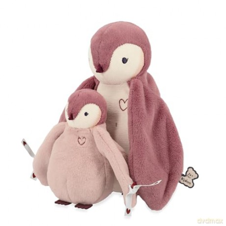 Kaloo - Complices - Pair of Cuddly Penguin Plushes - Pink - 15 cm and 25 cm - Soft Toy for 0 Months +, K212004