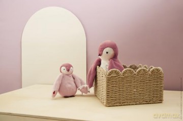 Kaloo - Complices - Pair of Cuddly Penguin Plushes - Pink - 15 cm and 25 cm - Soft Toy for 0 Months +, K212004