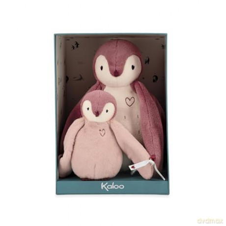 Kaloo - Complices - Pair of Cuddly Penguin Plushes - Pink - 15 cm and 25 cm - Soft Toy for 0 Months +, K212004