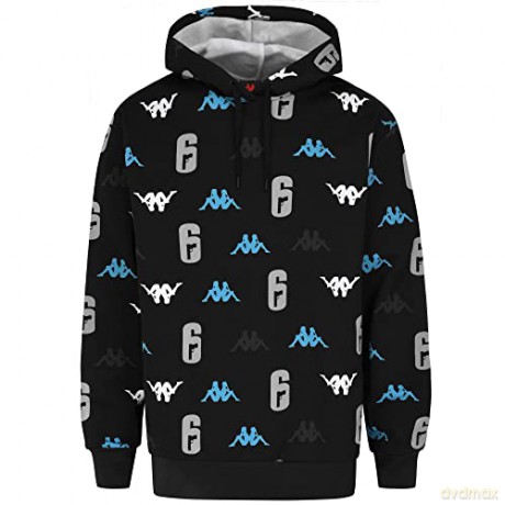 Kappa Authentic Rainbow 6 Rick Sweatshirt, Black/White, L
