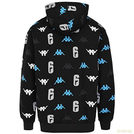 Kappa Authentic Rainbow 6 Rick Sweatshirt, Black/White, L