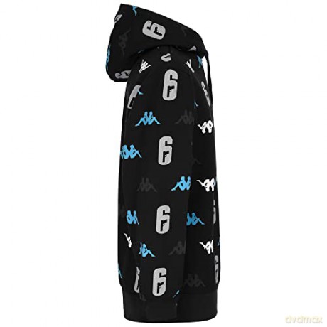 Kappa Authentic Rainbow 6 Rick Sweatshirt, Black/White, L