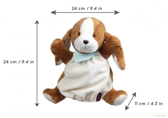 LES AMIS CHIEN TIRAMISU DOUDOU MARIONNETTE 25CM