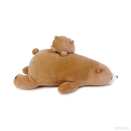LIV HEART Nemu Nemu Animals 6209230 Plush Toy, Brown Bear Cookie, Cuddly Toy, Extra Soft and Cuddly, Soft Toy, Designed in Japan, Cuddly Cushion, Size S, 12 cm