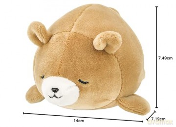 LIV HEART Nemu Nemu Animals 6209230 Plush Toy, Brown Bear Cookie, Cuddly Toy, Extra Soft and Cuddly, Soft Toy, Designed in Japan, Cuddly Cushion, Size S, 12 cm