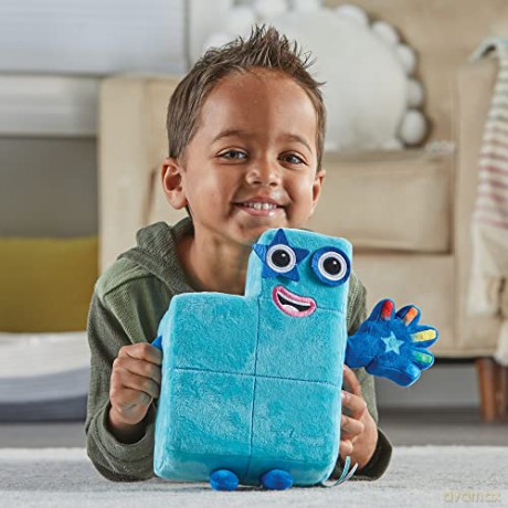 Learning Resources Sing-Along Numberblock Five Plush Interactive Toy, Counting Toy Age 3+, Light Up Toy, 12 Phrases and Songs, Numberblocks Theme Song