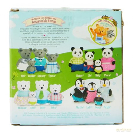 Lil Woodzeez 6154M Li'l Woodzeez - Skyhopper Panda Family - 5pc Set with Miniature Figurines and Storybook - Animal Toys and Acc Accessories for Kids Age 3+, Multicolor