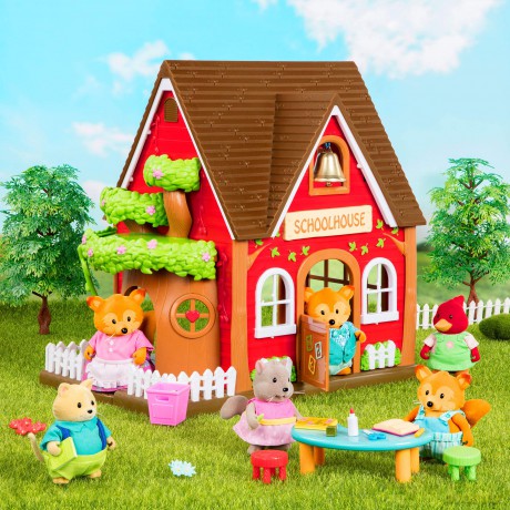 Lil Woodzeez WZ6712Z Large Battat Tiere Bustleberry Squirrel Family with Grandparents - 7pc Set with Miniature Figurines - Animal Toys and Accessories for Kids Age 3+, Multicoloured