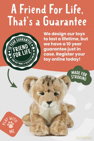 Living Nature AN322 Soft Toy Lion Cub, Black, Medium