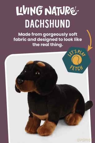 Living Nature AN462 Pets Plush, Black, 20cm Dog