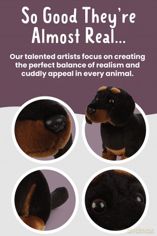 Living Nature AN462 Pets Plush, Black, 20cm Dog