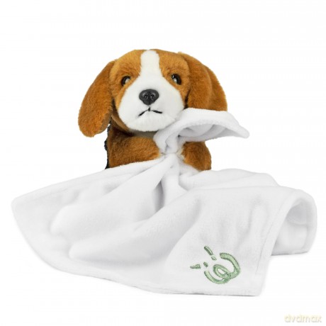 Living Nature Baby Beagle Stuffed Animal Plush Toy | Includes Blanket | Fluffy and Cuddly Dog | Soft Toy Animal Gift for Newborns And Babies | Naturli Eco-Friendly, White