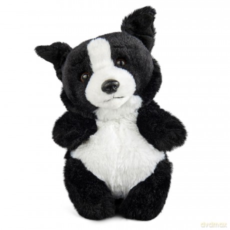 Living Nature Baby Border Collie Stuffed Animal Plush Toy | Fluffy and Cuddly Dog | Soft Toy Gift for Newborns And Babies | Naturli Eco-Friendly, White