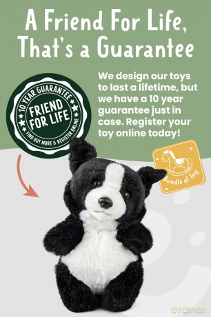 Living Nature Baby Border Collie Stuffed Animal Plush Toy | Fluffy and Cuddly Dog | Soft Toy Gift for Newborns And Babies | Naturli Eco-Friendly, White