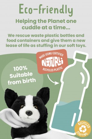 Living Nature Baby Border Collie Stuffed Animal Plush Toy | Includes Blanket | Fluffy and Cuddly Dog | Soft Toy Gift for Newborns And Babies | Naturli Eco-Friendly