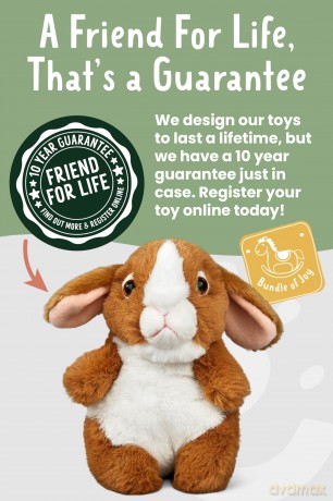 Living Nature Baby Brown Bunny Stuffed Animal Plush Toy | Fluffy and Cuddly Woodland Animal | Soft Toy Gift for Newborns And Babies | Naturli Eco-Friendly