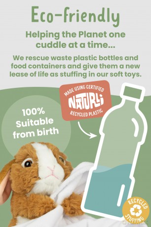 Living Nature Baby Brown Bunny Stuffed Animal Plush Toy | Includes Blanket | Fluffy and Cuddly Woodland Animal | Soft Toy Gift for Newborns And Babies | Naturli Eco-Friendly