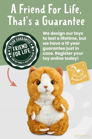 Living Nature Baby Ginger Kitten Stuffed Animal Plush Toy | Fluffy and Cuddly Cat | Soft Toy Gift for Newborns And Babies | Naturli Eco-Friendly, Orange