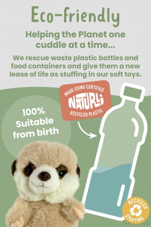 Living Nature Baby Meerkat Stuffed Animal Plush Toy | Fluffy and Cuddly Safari Animal | Soft Toy Gift for Newborns And Babies | Naturli Eco-Friendly, Brown