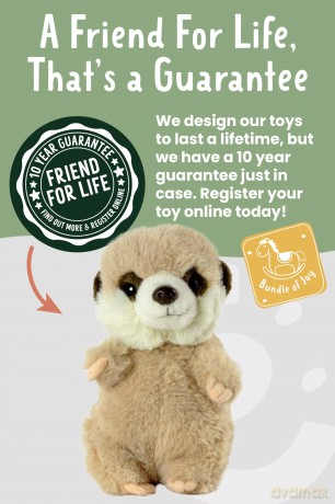 Living Nature Baby Meerkat Stuffed Animal Plush Toy | Fluffy and Cuddly Safari Animal | Soft Toy Gift for Newborns And Babies | Naturli Eco-Friendly, Brown