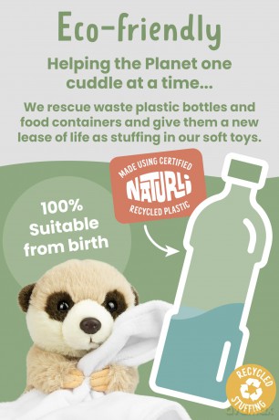 Living Nature Baby Meerkat Stuffed Animal Plush Toy | Includes Blanket | Fluffy and Cuddly Safari Animal | Soft Toy Gift for Newborns And Babies | Naturli Eco-Friendly