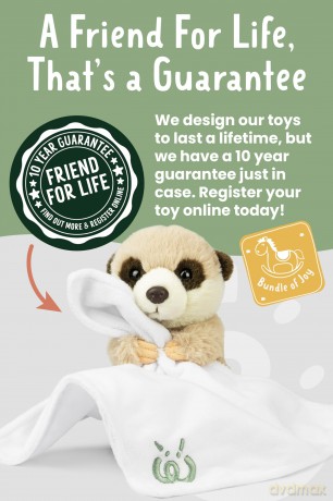 Living Nature Baby Meerkat Stuffed Animal Plush Toy | Includes Blanket | Fluffy and Cuddly Safari Animal | Soft Toy Gift for Newborns And Babies | Naturli Eco-Friendly