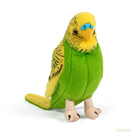 Living Nature Blue or Yellow Budgerigar Soft Toy | Fluffy Bird Toy | Soft Toy Gift for Kids | 11.5cm | Assorted Colour