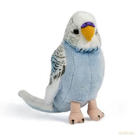 Living Nature Blue or Yellow Budgerigar Soft Toy | Fluffy Bird Toy | Soft Toy Gift for Kids | 11.5cm | Assorted Colour