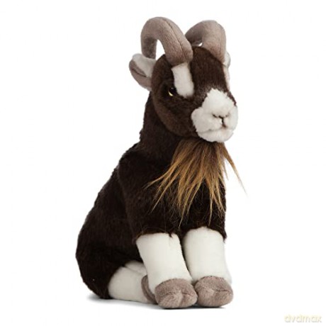 Living Nature Brown Goat, Realistic Soft Cuddly Goat Toy, Naturli Eco-Friendly Plush, 21cm
