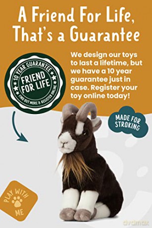 Living Nature Brown Goat, Realistic Soft Cuddly Goat Toy, Naturli Eco-Friendly Plush, 21cm