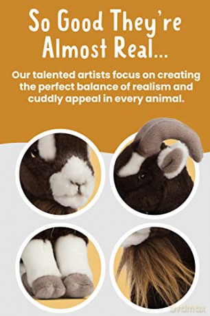 Living Nature Brown Goat, Realistic Soft Cuddly Goat Toy, Naturli Eco-Friendly Plush, 21cm
