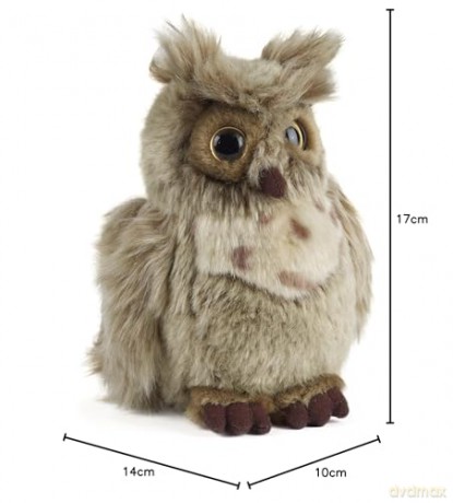 Living Nature Brown Owl, Realistic Medium Soft Cuddly Bird Toy, Naturli Eco-Friendly Plush, 18cm